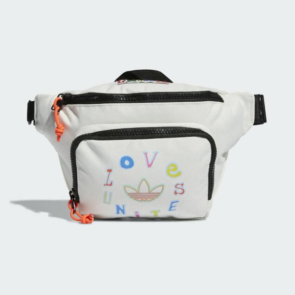 Adidas Pride Love United Waist Pack Fanny Pack Light Grey EY2767 NWT - Picture 1 of 12
